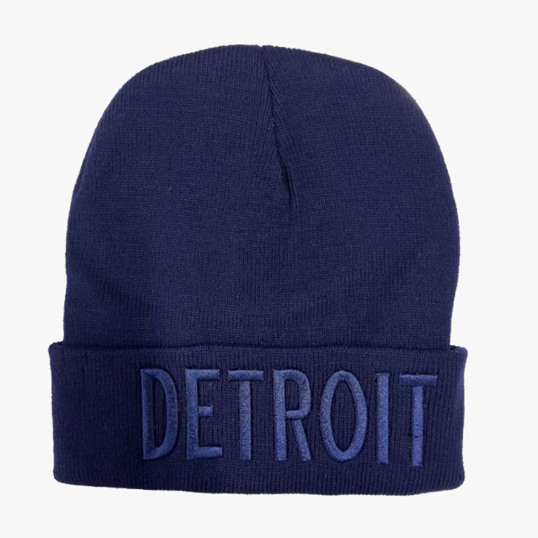 DETROIT LOGO WHOLESALE FOLDABLE KNIT WARM WINTER HATS - 6041