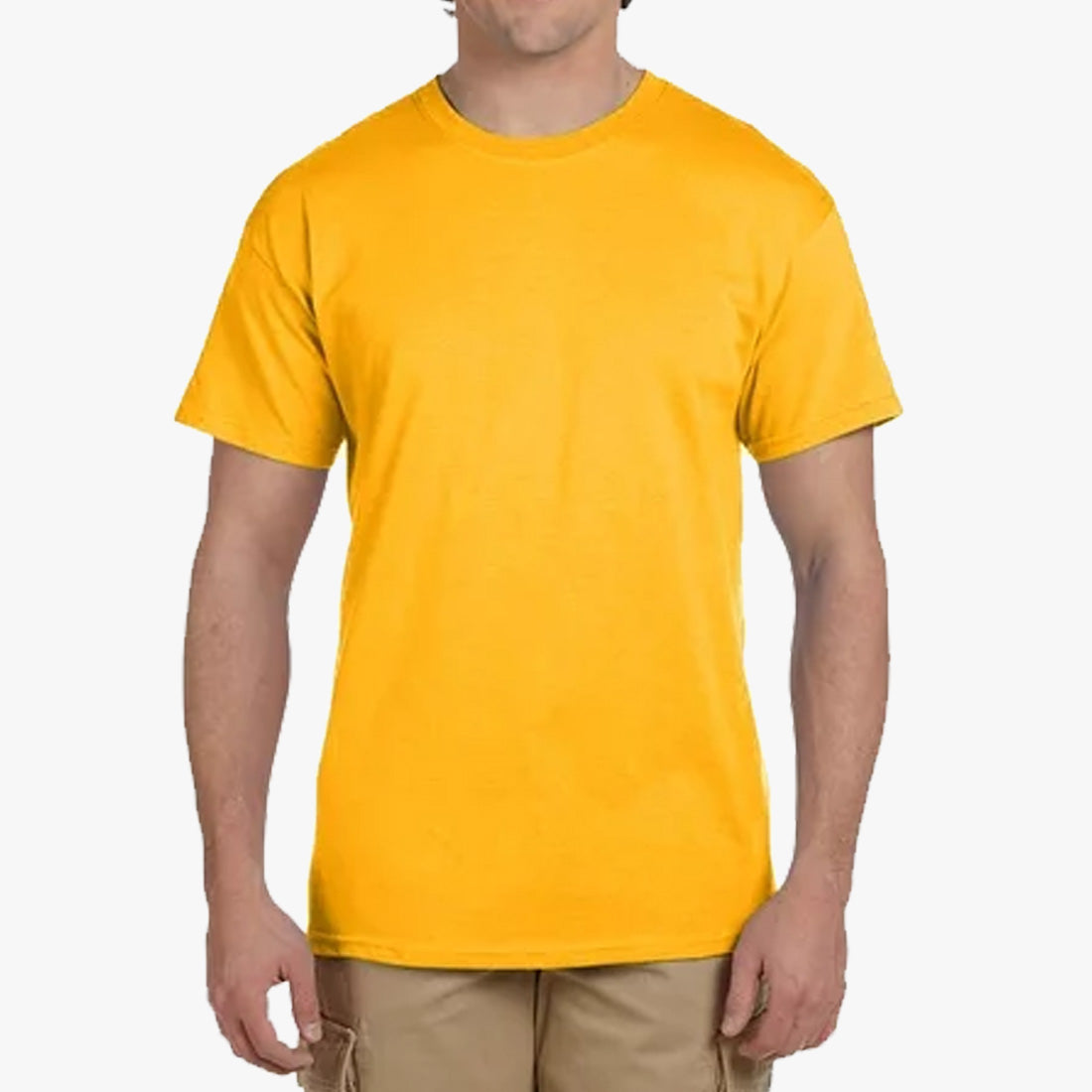 GOLD YELLOW UT MEN SHORT SLEEVE HIGH-QUALITY COTTON T-SHIRTS - 4301