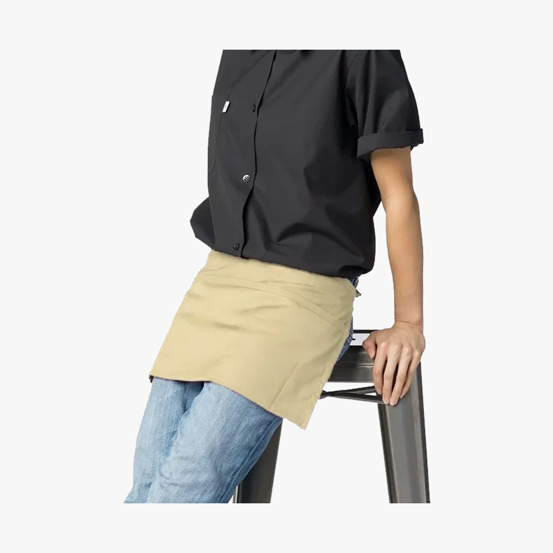 COBBLER WAIST APRON WITH THREE POCKETS (MH-45) 24 x 12 ASSORTED COLORS - 7636