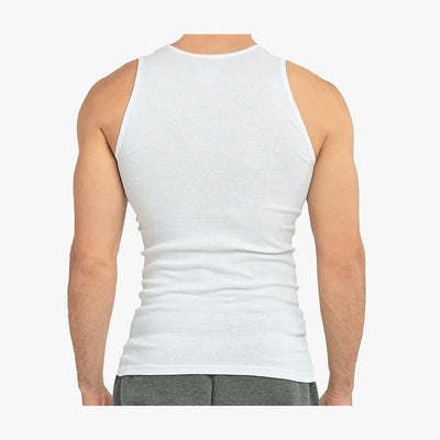 3-PK MEN AMERICAN FIT COTTON A-SHIRTS WHITE - 4100