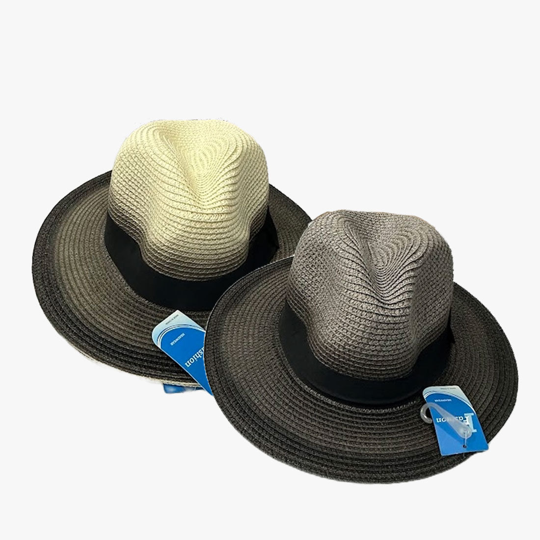 OMBRE BRIM BULK FEDORA SUN HATS ASSORTED COLORS - 20211