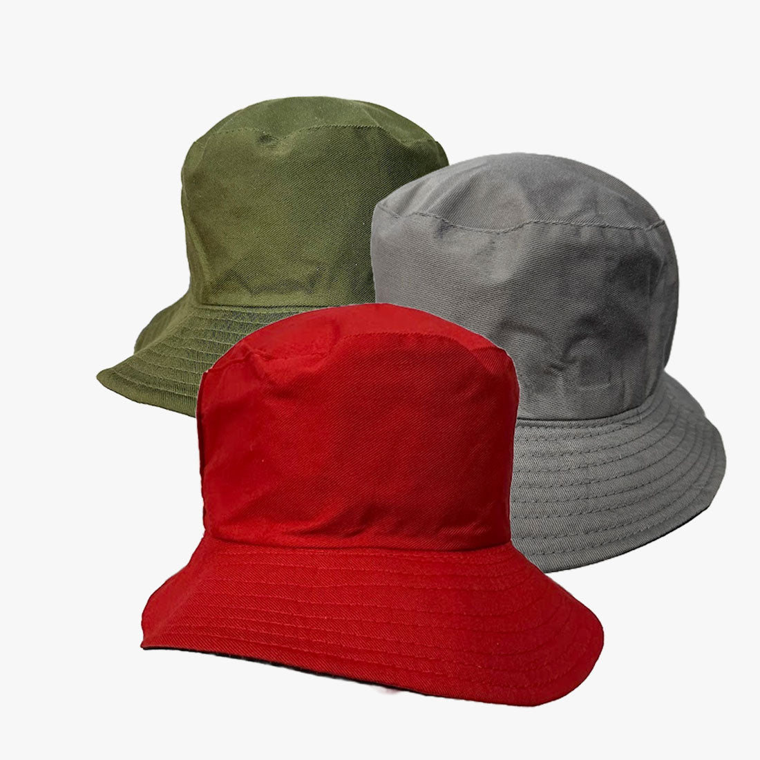 WHOLESALE COTTON FISHERMAN BUCKET HATS FOR MEN AND WOMEN ASSORTED COLORS (231607) - 6087
