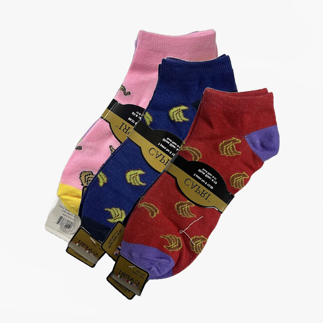 WHOLESALE WOMEN GOLDSTAR LOWCUT FASION SOCKS BANANA LOGO (2058A) ASSORTED - 2081-4