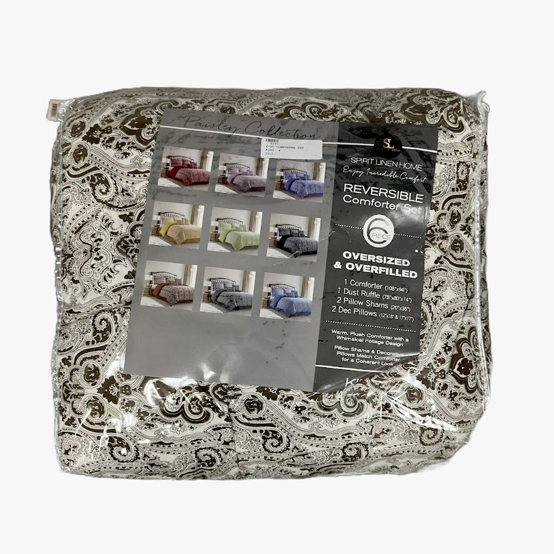 SPIRIT-LINEN-HOME WHOLESALE REVERSABLE 6-PC COMFORTER SET ASSORTED PRINTS - 8158