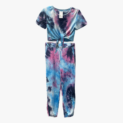 DYI DOUBLE AUSPICIOUS BRAND 2 PIECE CROP TOP AND PANTS WOMEN SPORT SET ASSORTED COLORS SMALL/ MEDIUM AND LARGE/XL (3803)