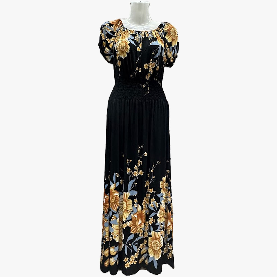 WHOLESALE FLORAL SUMMER MAXI DRESS ASSORTED COLORS - 670128