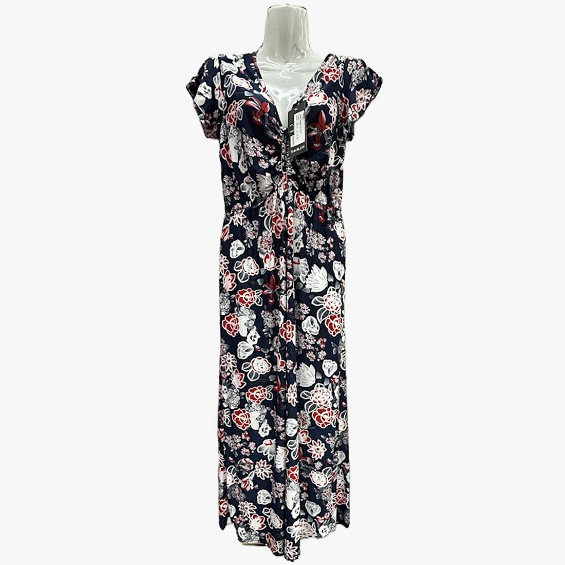 Wholesale Summer Dresses | Navy Floral Wrap Maxi Dress Bulk Order UNITED TEXTILE WHOLESALE Wholesale Summer Dresses | Navy Floral Wrap Maxi Dress Bulk Order UNITED TEXTILE WHOLESALE