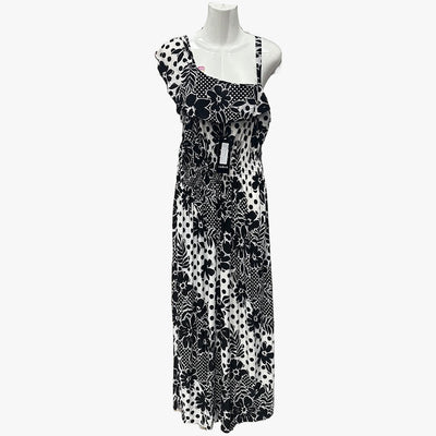 WHOLESALE MONOCHROME FLORAL MAXI DRESS ASSORTED COLORS - 670137