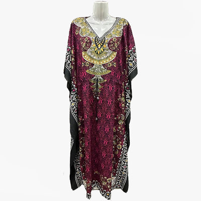 WHOLESALE WOMEN SUMMER KAFTAN SUNDRESS ASSORTED COLORS - 670116