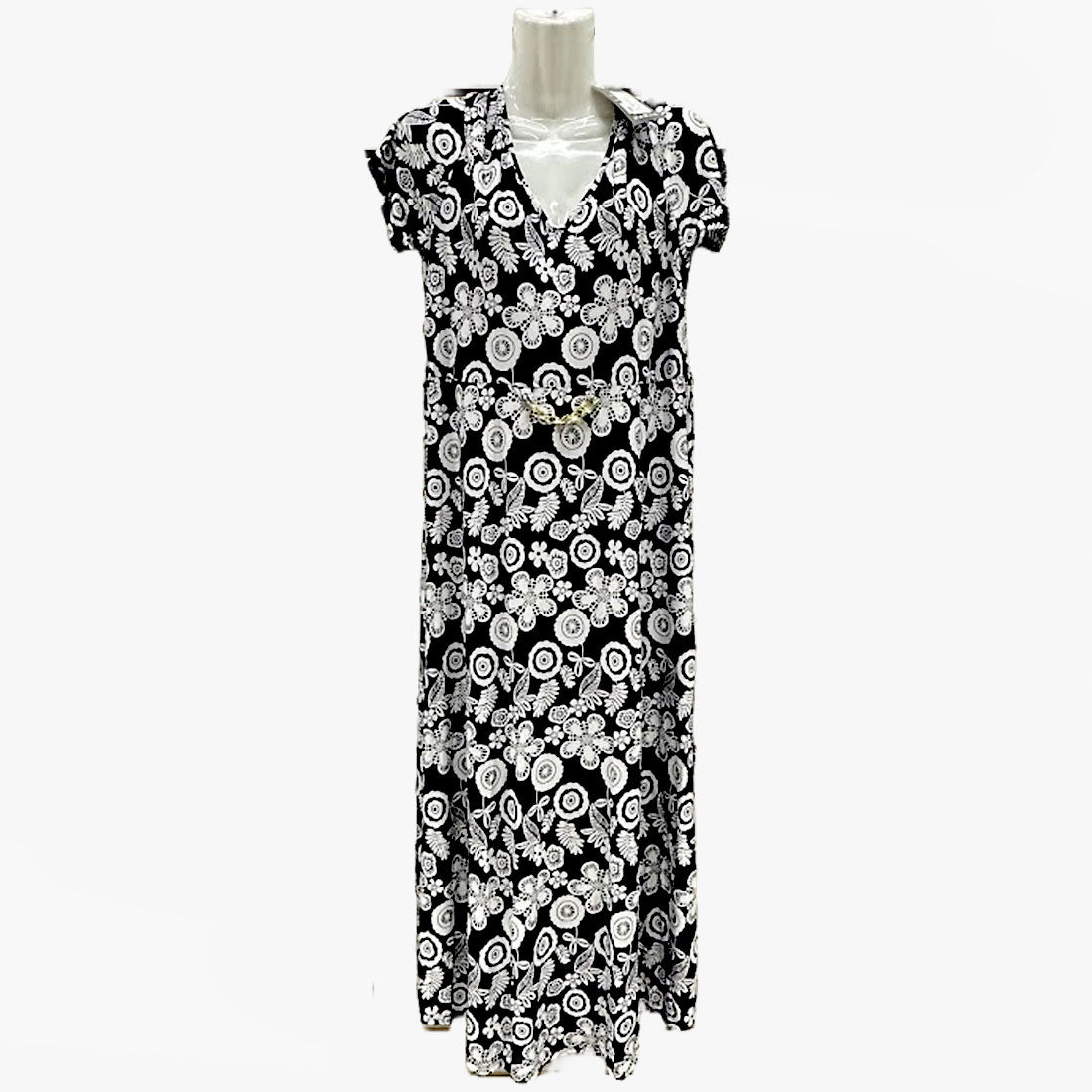 WHOLESALE CLASSIC MONOCHROME FLORAL WRAP SUNDRESS COLLECTION ASSORTED COLORS - 670117