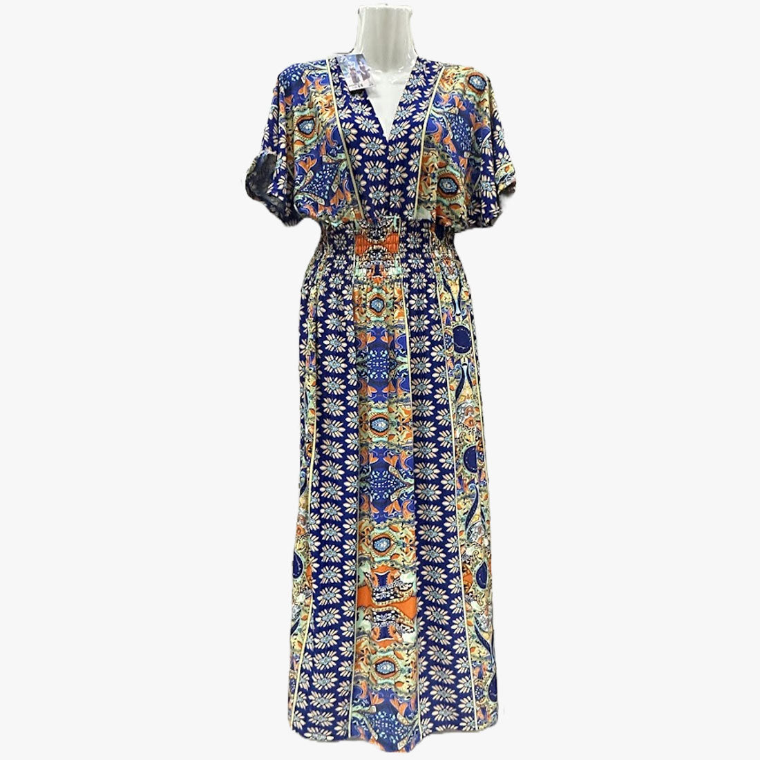 BOLD VIBRANT BOHEMIAN MAXI SUNDRESS ASSORTED COLORS - 670127