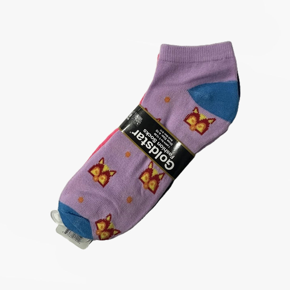 WHOLESALE GOLDSTAR WOMEN LOWCUT SOCKS FOX LOGO HEEL AND TOE ASSORTED COLORS SIZE 9-11 (2052A)