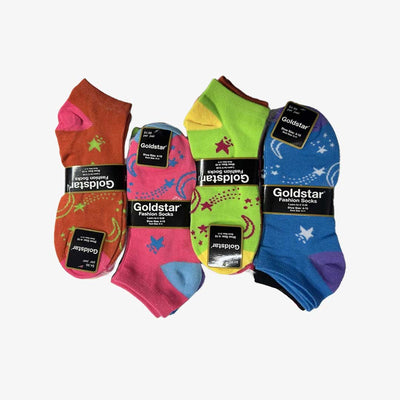 WHOLESALE WOMEN GOLDSTAR LOWCUT FASION SOCKS SPACE PRINTS (EBA-1104) ASSORTED - 2081-2