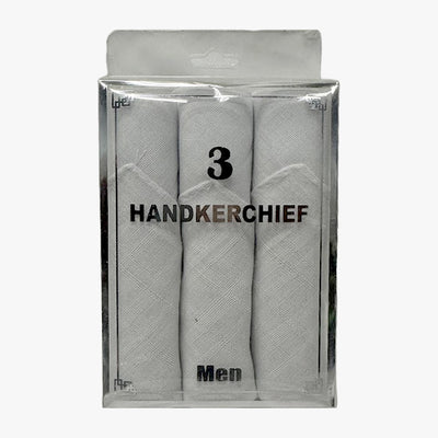 3-PK MEN SOLID HANDKERCHIEF MY-PRODUCTS 15in X 15in - 8494