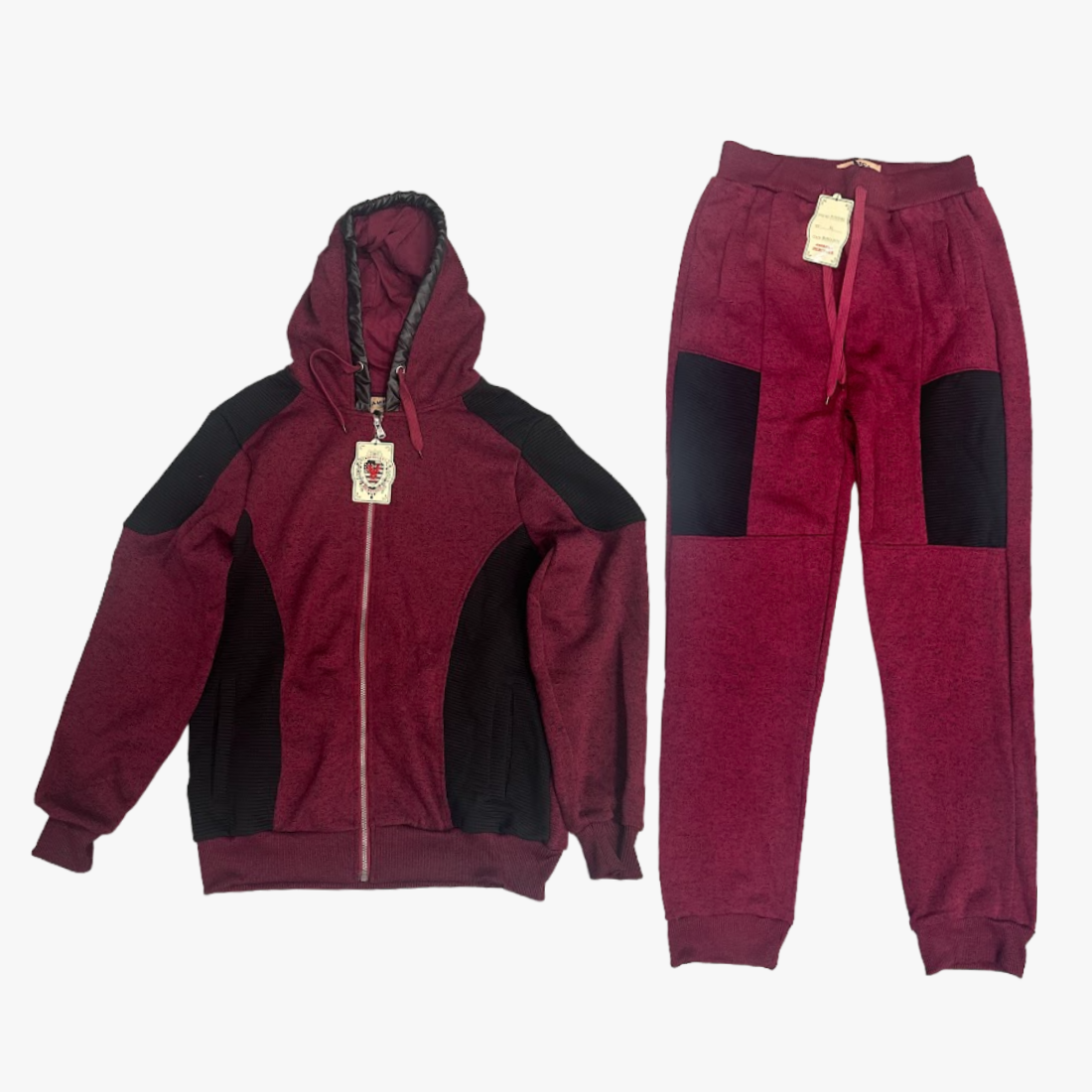 AMERICAN HERITAGE WHOLESALE MEN FLEECE LINED JOGGING SET FULL ZIPPER HOODIE - 4907