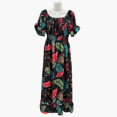 S.CHRISTINA FLORAL COTTON DRESS ASSORTED COLORS SIZES MEDIUM TO 2XL (P446) - 670401