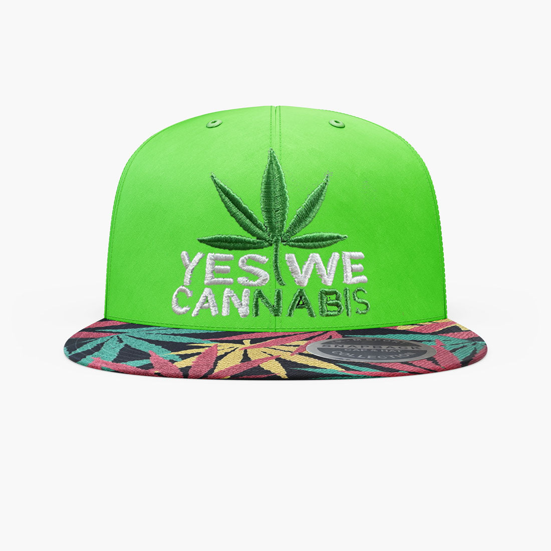 R-M SPORT COLLECTION YES-WE-CANNABIS LOGO FLAT SNAPBACK CAP ASSORTED COLORS - 602571
