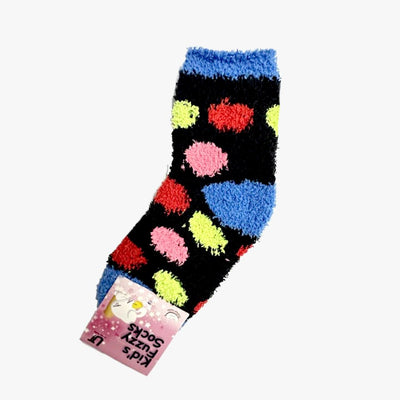 WHOLESALE UNITED TEXTILE  KIDS WARM FUZZY SOCKS POLKA DOTS (33030) ASSORTED - 2423