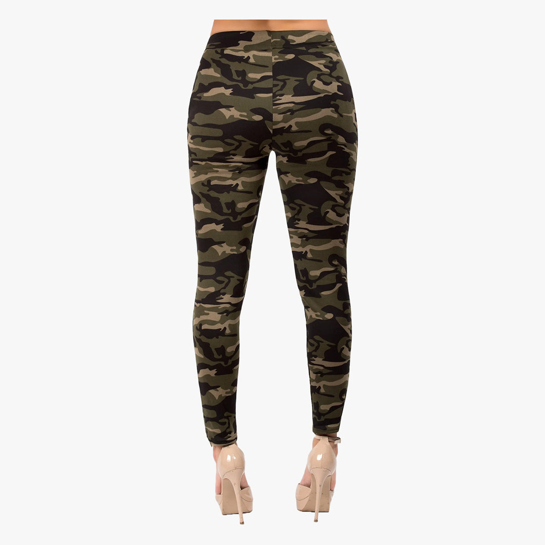 LADIES CAMOUFLAGE LEGGING PANTS WITH SIPPER POCKETS MEDIUM-2XL (407) - 3553