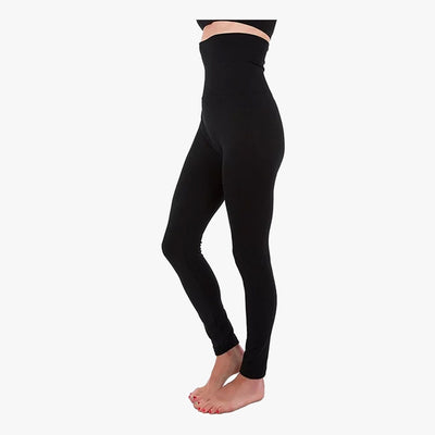 LADIES FLEECE LINED LIGHT WEIGHT HIGH-RISE WINTER TUMMY CONTROL ONE SIZE LEGGINGS PANTS (HOTS-WING HY6976) - 3599