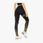 LADIES GK HIGH WAIST TRAINING LEGGING PANTS BLACK&GOLD (U158) - 3605