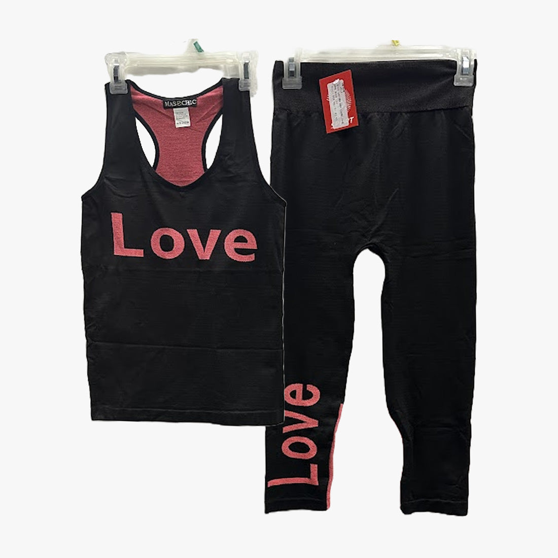 2-PC LADIES GK TANK-TOP PANTS SET (LOVE) - 3819