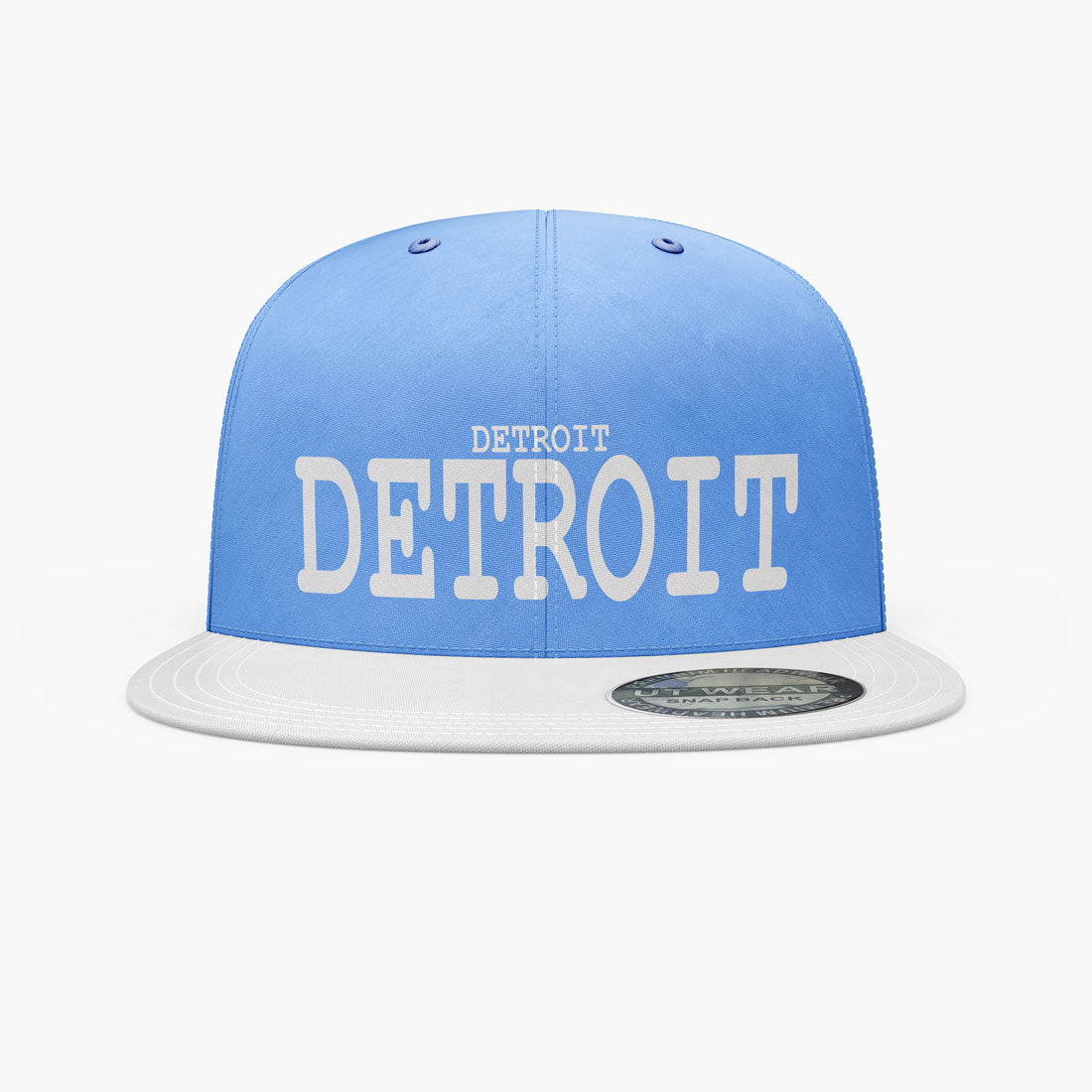 DETROIT UNITED WEAR FLAT SNAPBACK CAP BLUE WHITE VISOR  - 60250121