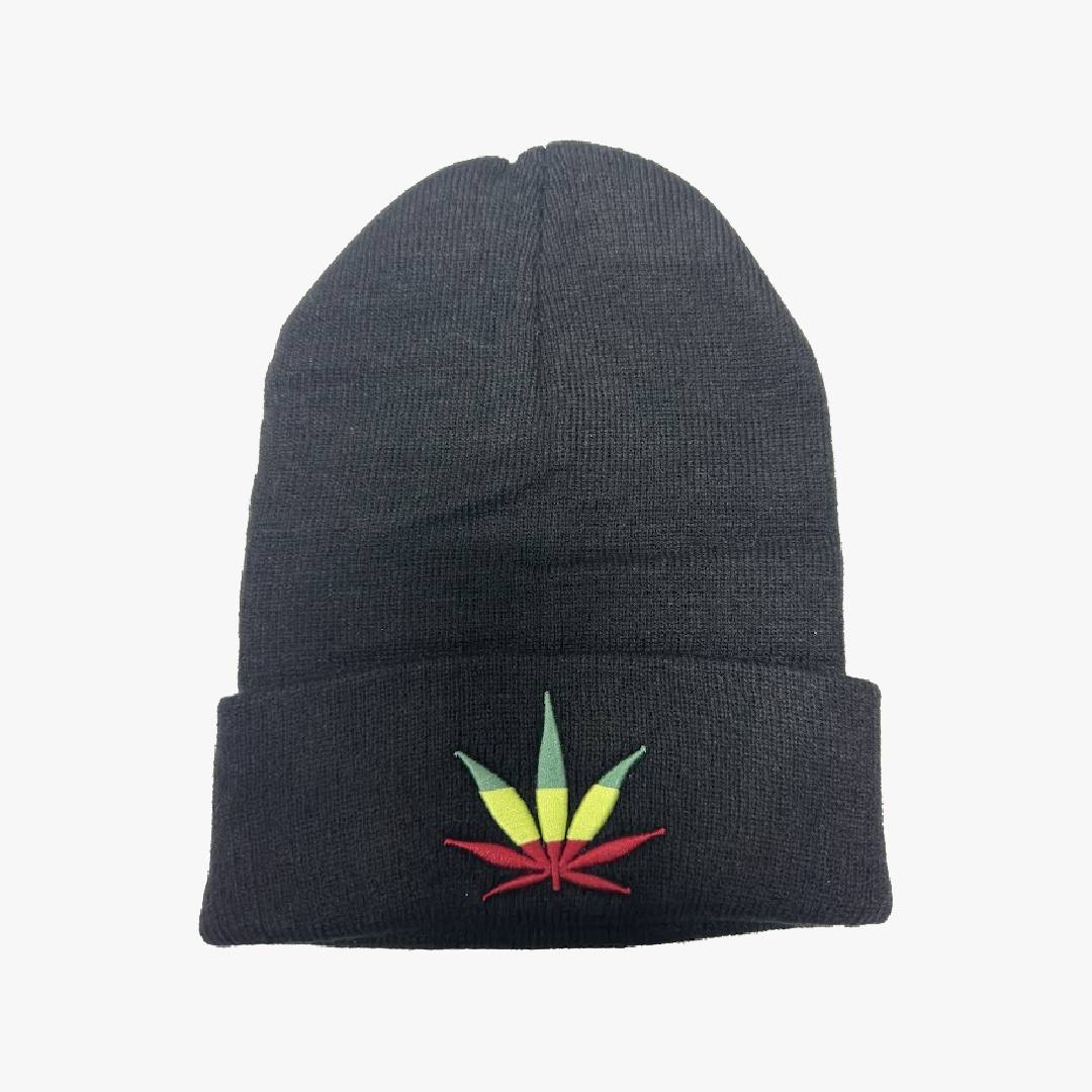 CUFFED WINTER HAT CANNABIS LOGO - 6019