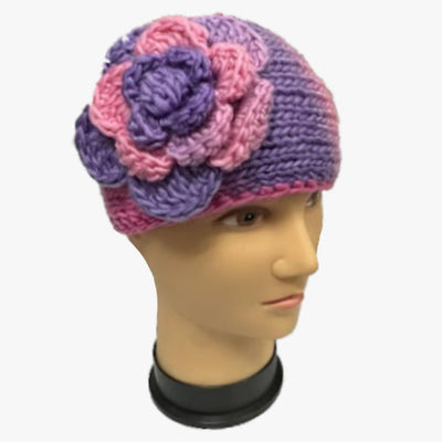 FASHION WINTER HEADBAND WITH KNITED ROSE (33051) ASSORTED - 6417