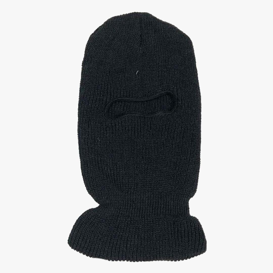 BALACLAVA KNITED FULL FACE MASK ONE WHOLE BLACK - 6639