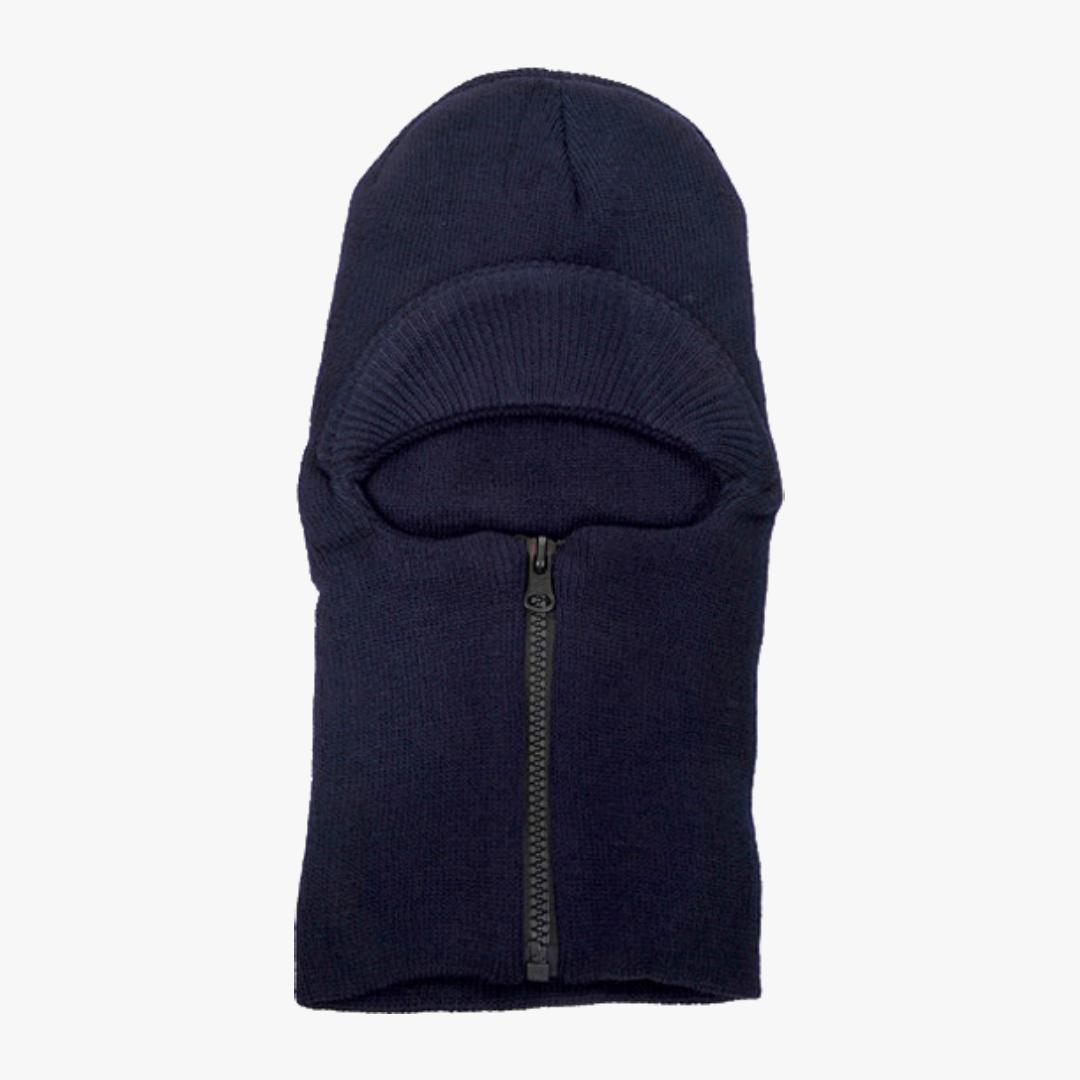 BALACLAVA FACE SKI MASK WITH VISOR AND FRONT ZIPPER NAVY - 6666