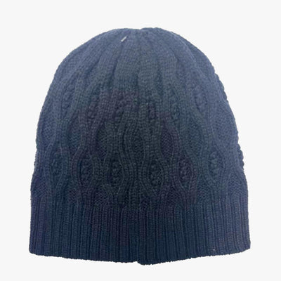 BEANIE CABLE KNIT HAT NAVY - 6763