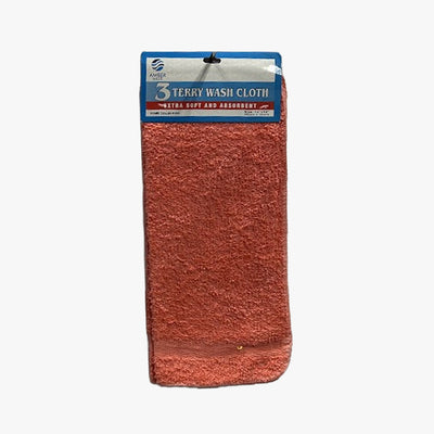 3-PK TERRY WASH CLOTH 12 x 12 AMBER MILLS HOME COLLECTION (MY-47) - 7322