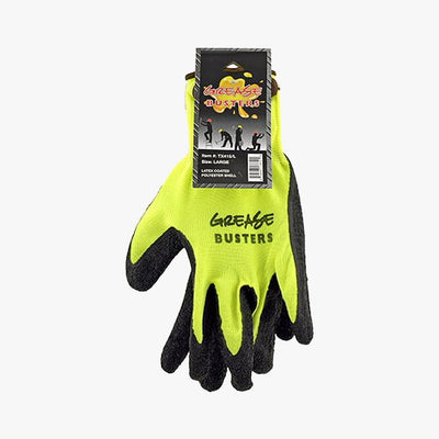 GREASE BUSTERS LATEX PALM CRINKLE COATED POLYESTER WORK GLOVES (NEON) - 8259