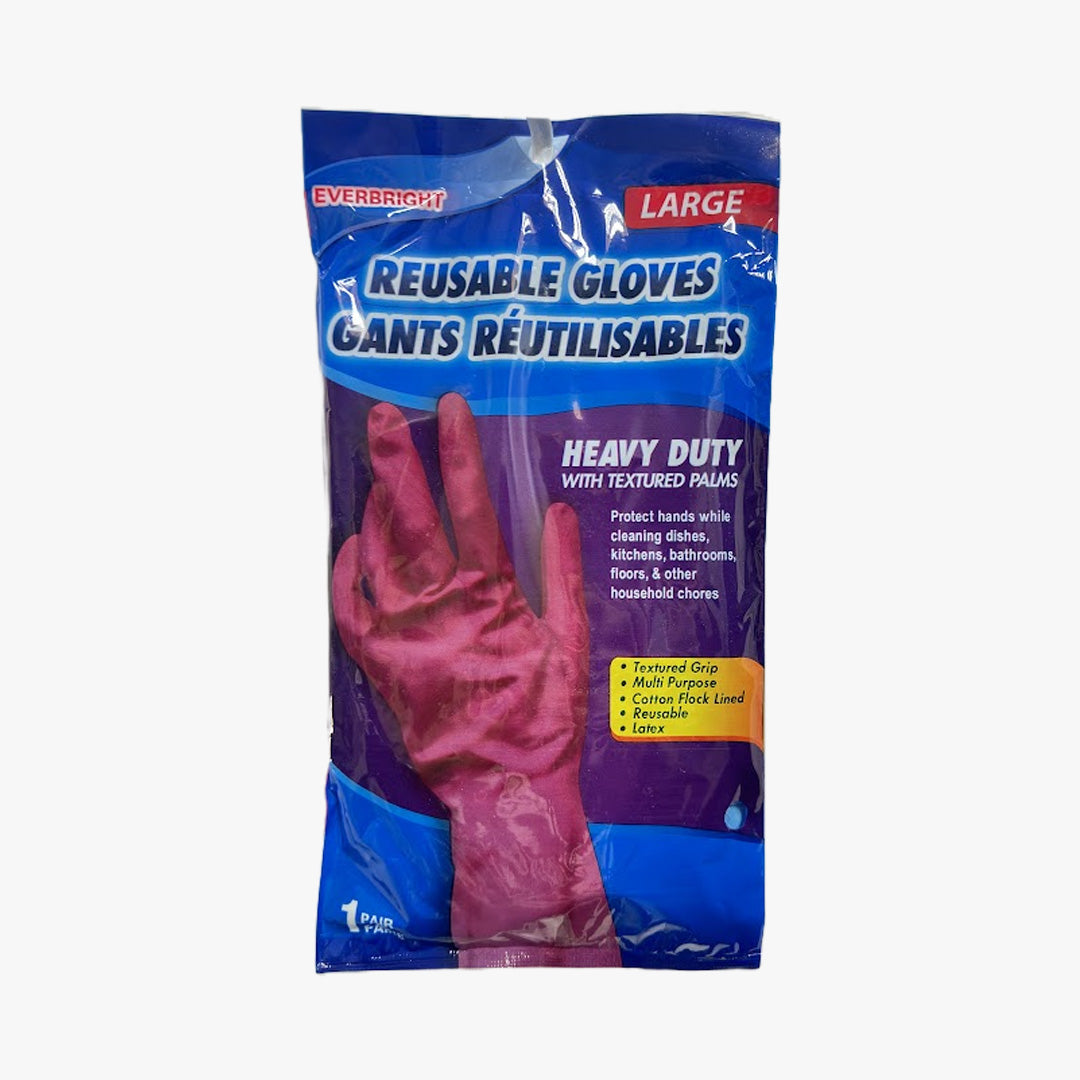 REUSABLE RUBBER HOUSEHOLD DISHWASHING GOOD GRIP GLOVES - 8301