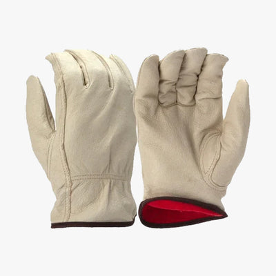 D & B FLEECE LINED LEATHER DRIVER WORK GLOVES (7217L) - 8364