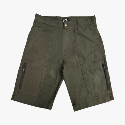 GREEN GK MEN COTTON SHORTS WITH FOUR SIDE AND TWO BACK POCKETS - 36208