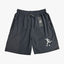 MEN GK RAYON SPORTS SHORTS WITH SIDE ZIPPER POCKETS GREY AND BLACK - 36207
