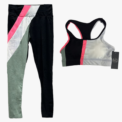 ST CHRISTINA SPORT SET LEGGING AND CHEST PADDED TOP ASSORTED COLORS SIZES SMALL TO XLARGE (TS-187)