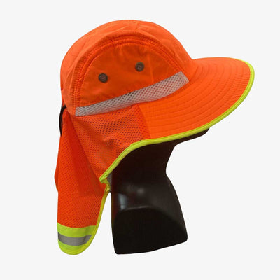 WHOLESALE HIGH-VISIBILITY COTTON SAFETY HATS WITH BACK MESH - 6015