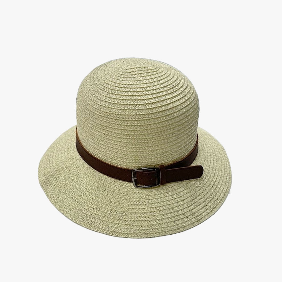 ELEGANT STRAW SUN HATS WITH BELT DETAIL ASSORTED COLORS (9983) - 20207