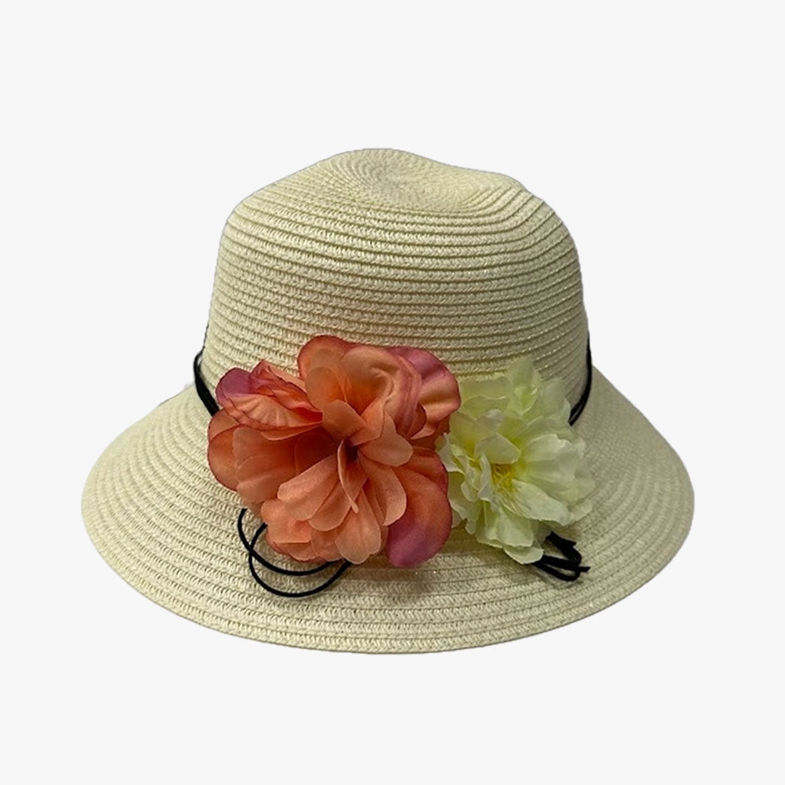 WHOLESALE WOMEN 2-FLOWER SUMMER SUN HATS (120851) - 6020