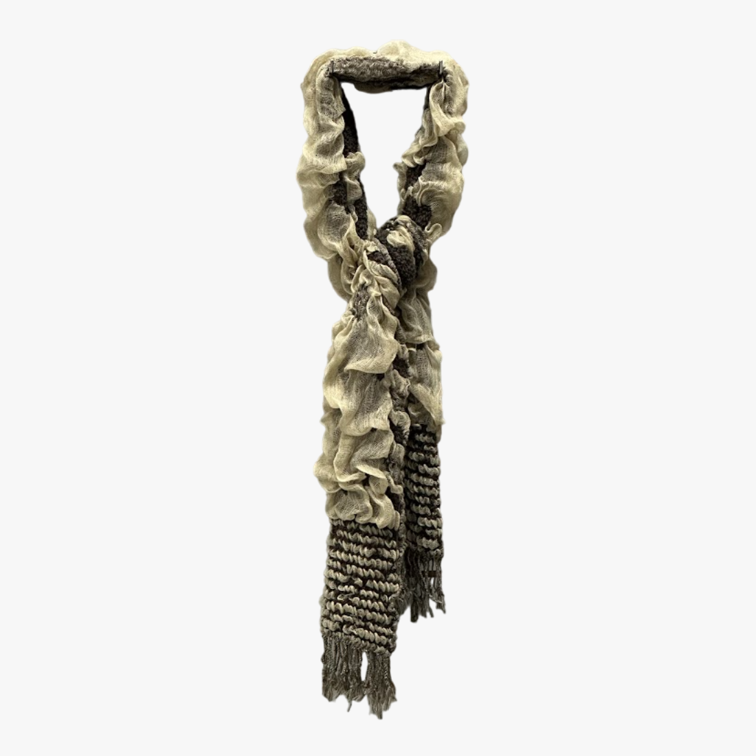 TEXTURED FRINGE WARM WINTER WHOLESALE SCARVES FOR WOMEN (6538-4) - 6305