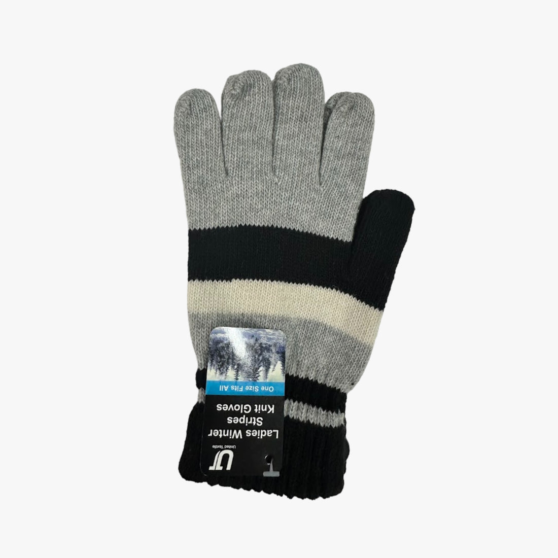 WINTER THICK KNIT WOMEN GLOVES (HEARTS) ASSORTED COLORS (24333) - 6864