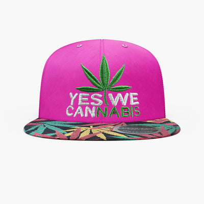 R-M SPORT COLLECTION YES-WE-CANNABIS  LOGO FLAT SNAPBACK CAP ASSORTED COLORS - 602571