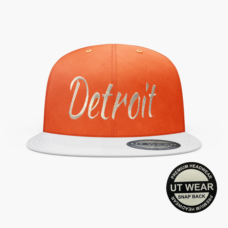 DETROIT UNITED WEAR FLAT SNAPBACK CAP BLUE WHITE VISOR  - 60250121