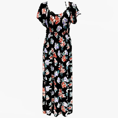 WHOLESALE WOMEN BLOOMING BEAUTY FLORAL MAXI DRESS ASSORTED COLORS - 670114