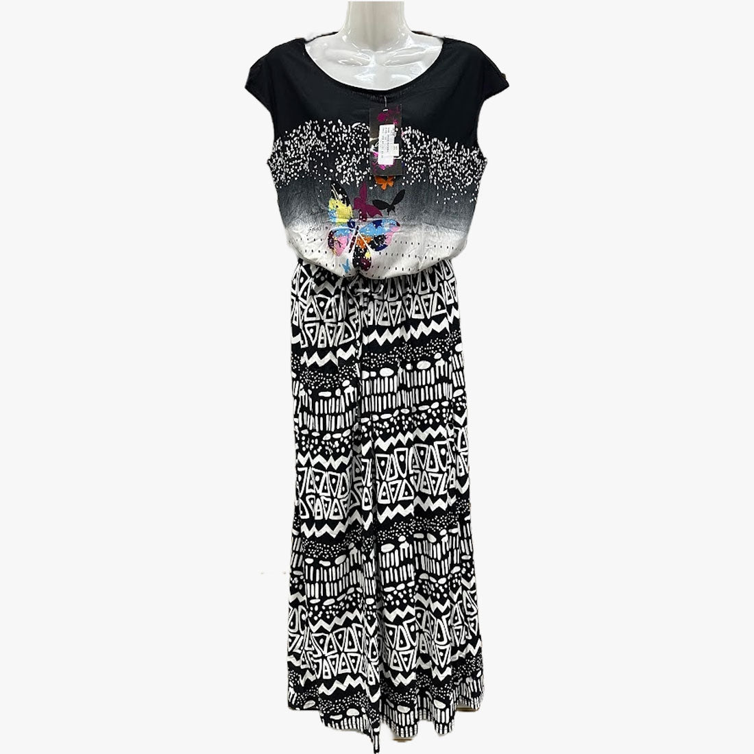 GRAPHIC TRIBAL PRINT MIDI DRESS ASSORTED COLORS - 670131