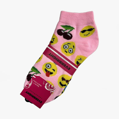 WHOLESALE WOMEN EVERBRIGHT LOWCUT FASION SOCKS SMILEY FACES (120902) ASSORTED - 2081-3