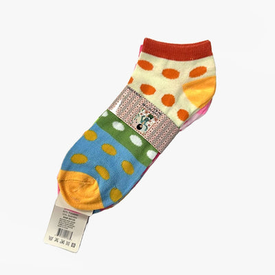 GET-FASHION WOMEN LOWCUT SOCKS POLKA DOTS SIZE 9-11 ASSORTED COLORFUL (2017A)